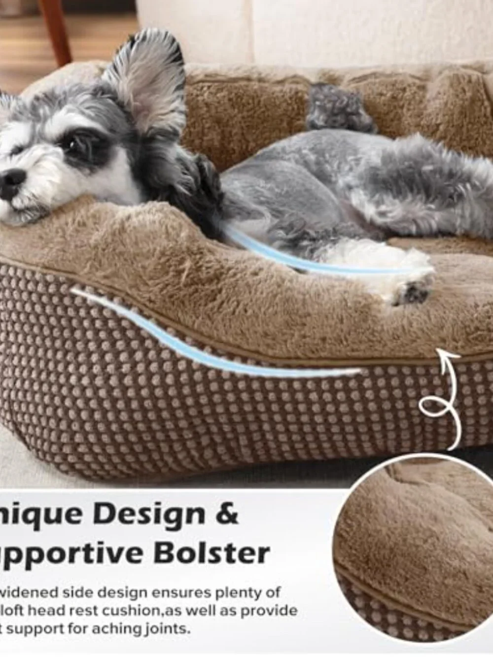 New Dog Bed Medium Size, Orthopedic Warming Soft Calming Sleeping Durable